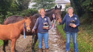 Ballymurphy Queen and her 2021 filly foal Tykillen June, Horse Sport Ireland Eventing Foal Reserve National Champion.